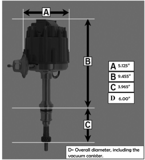 Verteiler - Distributor  Ford 351C, 351M, 400, 429, 460 HEI mit Vacuum